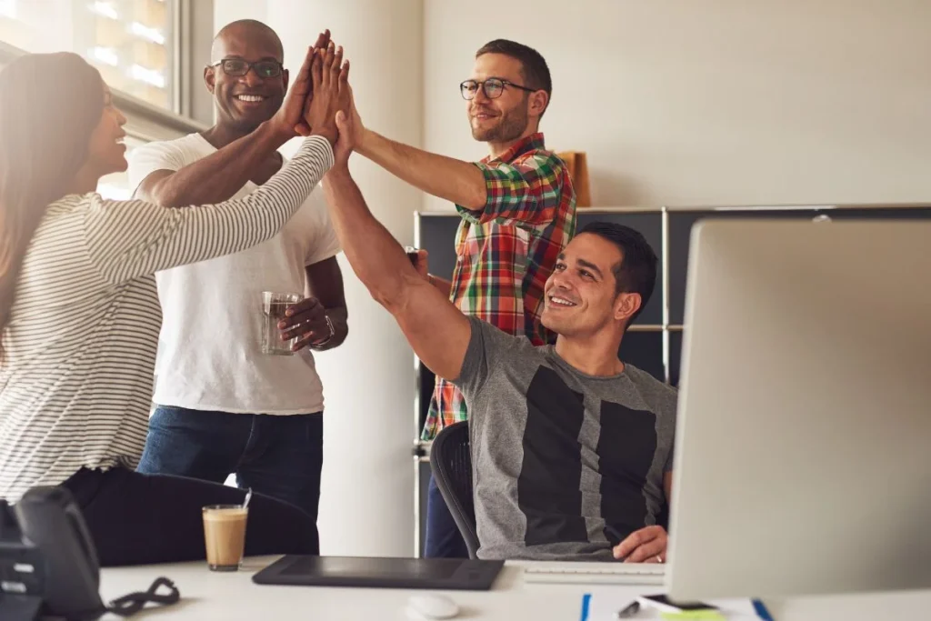 Diverse Workers Happy At Work 1024x683