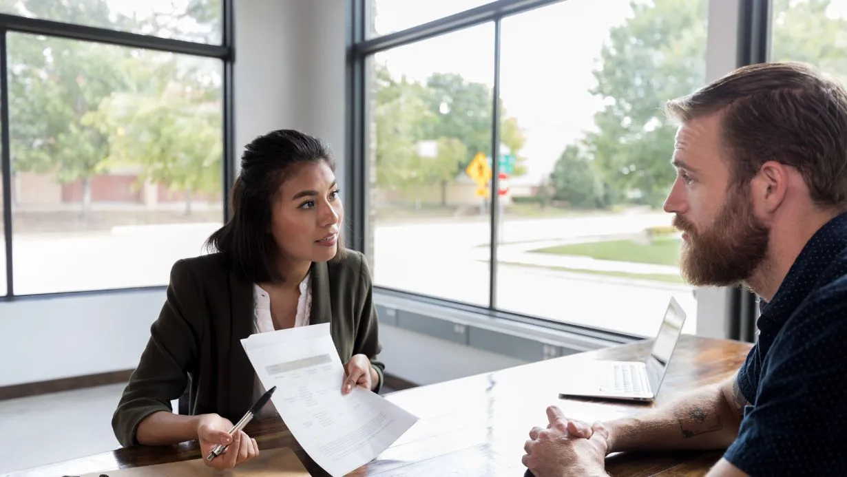 Loan Officer Reviews Customer S Loan Application