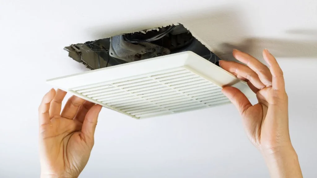 Removing Bathroom Fan Vent Cover To Clean Inside 1024x577