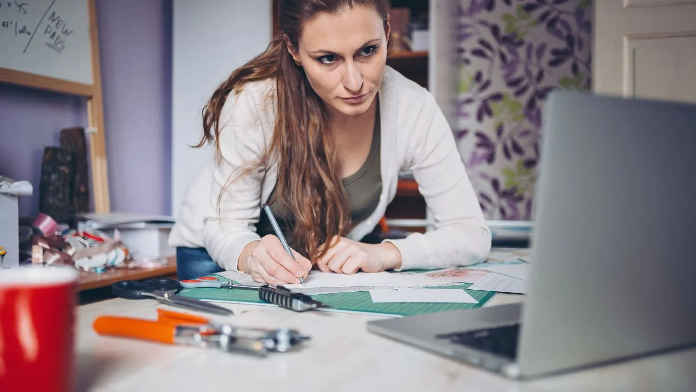 Self Employed Woman Working At Home