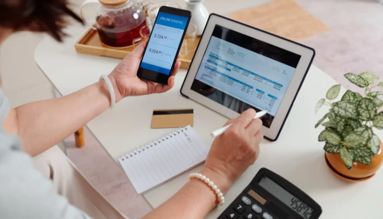 Woman Paying Utility Bill